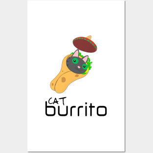 cat burrito Posters and Art